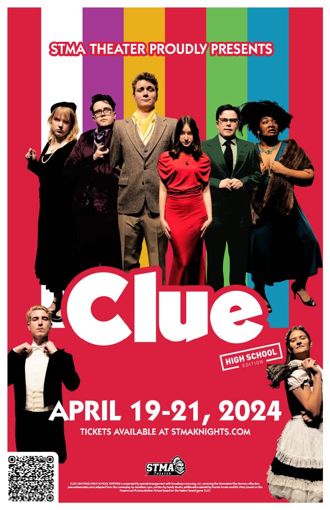 Clue show poster with Andi Davey as Miss Scarlet